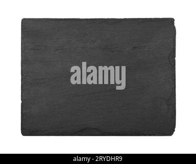 Black slate board isolated on white Banque D'Images