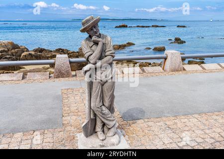 El Grove, Pontevedra, Espagne, 8 septembre 2023. Sculpture dans la ville de O Grove, à Pontevedra, Galice. Banque D'Images