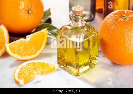 Huile essentielle d'orange Banque D'Images