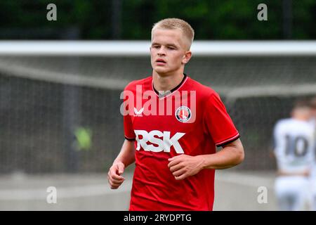 Swansea, pays de Galles. 30 septembre 2023. Luke Ashburn de Charlton Athletic lors du match de la Ligue de développement professionnel des moins de 18 ans entre Swansea City et Charlton Athletic à la Swansea City Academy à Swansea, pays de Galles, Royaume-Uni le 30 septembre 2023. Crédit : Duncan Thomas/Majestic Media. Banque D'Images