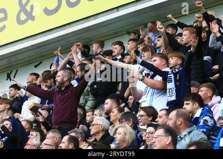 Easter Road, Édimbourg, Royaume-Uni. 30 septembre 2023. Scottish Premiership football, Hibernian versus Dundee ; Dundee fans crédit : action plus Sports/Alamy Live News Banque D'Images