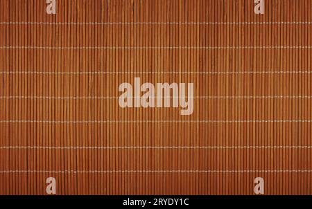 Texture de fond de tapis en bois de bambou brun Banque D'Images