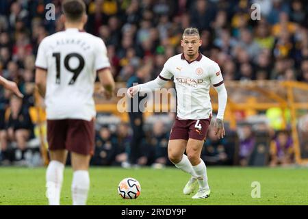 Kalvin Phillips de Manchester City lors du match de Premier League entre Wolverhampton Wanderers et Manchester City à Molineux, Wolverhampton le samedi 30 septembre 2023. (Photo : Gustavo Pantano | MI News) crédit : MI News & Sport / Alamy Live News Banque D'Images