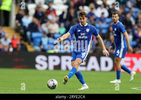 Cardiff, Royaume-Uni. 30 septembre 2023. Ryan Wintle de Cardiff City en action. Match de championnat EFL Skybet, Cardiff City contre Rotherham Utd au Cardiff City Stadium à Cardiff, pays de Galles, le samedi 30 septembre 2023. Cette image ne peut être utilisée qu'à des fins éditoriales. Usage éditorial uniquement, photo par Andrew Orchard/Andrew Orchard photographie sportive/Alamy Live News crédit : Andrew Orchard photographie sportive/Alamy Live News Banque D'Images