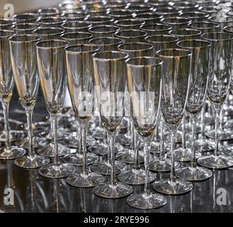 Verres à vin vides pour le champagne Banque D'Images
