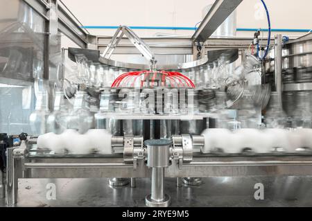 Pour la production d'usine de bouteilles en verre Banque D'Images