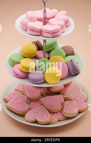 Biscuits en forme de coeurs le jour de la Saint-Valentin Banque D'Images