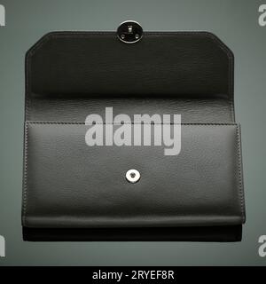 Portefeuille sur un fond vert Banque D'Images