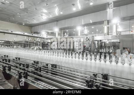 Pour la production d'usine de bouteilles en verre Banque D'Images