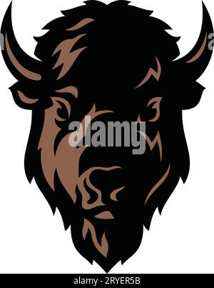 Illustration de la tête de bison américain Illustration de Vecteur