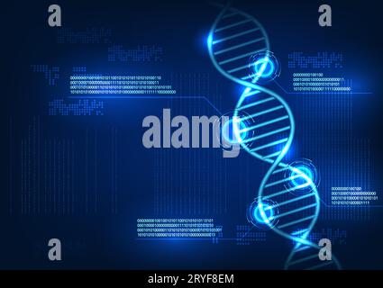 Technologie médicale l'ADN a un lien avec un code numérique, qui représente une technologie médicale qui montre des informations ADN. pour apporter des informations à resister Illustration de Vecteur