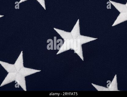 Étoiles brodées de drapeau américain bleu canton Banque D'Images