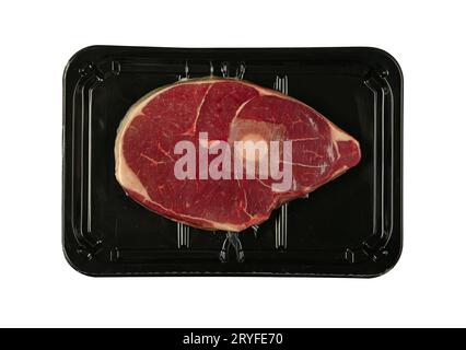 Tige de viande d'agneau crue scellée sous vide Banque D'Images