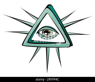 Symbole Eye of Providence créé dans le style graffiti Banque D'Images