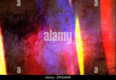 Dusted Holographic Abstract Multicolore Backgound photo Overlay, mode écran pour Vintage Retro look, Rainbow Light Leaks Prism Colors, tendance Desigs Banque D'Images