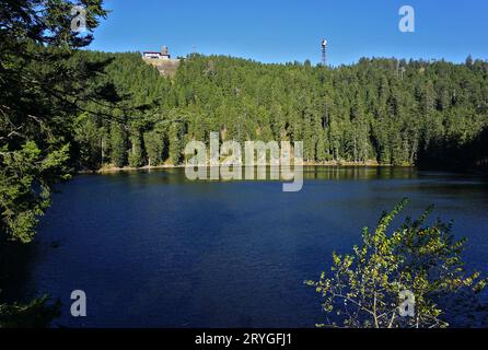 Mummelsee près du Hornisgrinde dans la Forêt Noire, Allemagne Banque D'Images