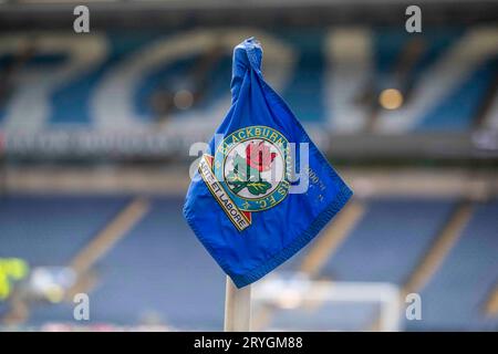 Blackburn le dimanche 1 octobre 2023. Blackburn Rovers Corner Flag lors du Sky Bet Championship match entre Blackburn Rovers et Leicester City à Ewood Park, Blackburn le dimanche 1 octobre 2023. (Photo : Mike Morese | MI News) crédit : MI News & Sport / Alamy Live News Banque D'Images