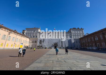 TORINO (TURIN), ITALIE, 25 MARS 2023 - vue du Palais Royal de Turin, Italie Banque D'Images