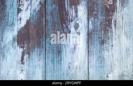 Texture de fond abstraite de planches de bois âgées avec peinture peeling blanche et bleue Banque D'Images