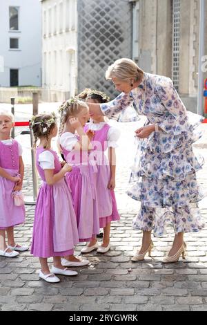 Beloeil, Belgique. 01 octobre 2023. La princesse Marie-Astrid de Luxembourg assiste au mariage de l'archiduc Alexandre de Habsbourg-Lorraine et de la comtesse Natacha Roumiantzoff-Pachkevitch à l'église Saint-Pierre de Beloeil, le 29 septembre 2023 en Belgique. Photo de David Niviere/ABACAPRESS.COM crédit : Abaca Press/Alamy Live News Banque D'Images