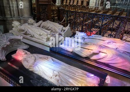 Tombes des rois de France dans la basilique Saint-Denis Banque D'Images