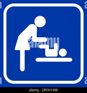 Mère emmaillote l'icône de bébé sur fond bleu. Signe de chambre de mère. Illustration vectorielle Illustration de Vecteur