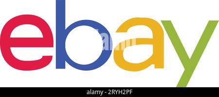Icône du logo eBay. Enseigne eBay ou logotype. Plate-forme d'achat eBay ou e-commerce. Vecteur Illustration de Vecteur