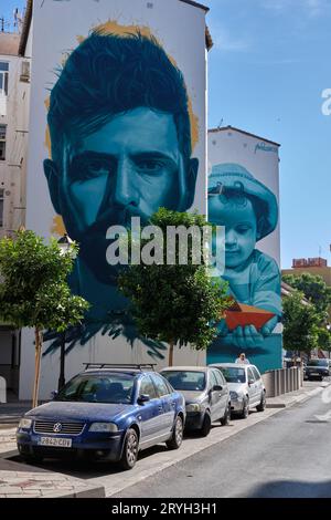 Murale à Fuengirola, province de Málaga, Espagne. Banque D'Images