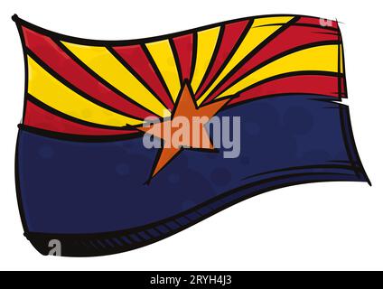 Drapeau de l'état de l'Arizona créé dans le style de peinture graffiti Banque D'Images