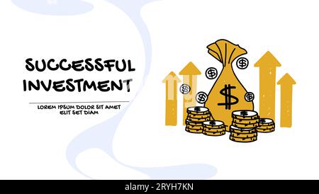 Investissement réussi et concept de récompense financière, illustration d'entreprise Illustration de Vecteur