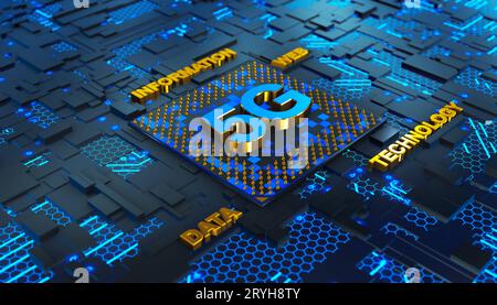 Processeur réseau 5G. Banque D'Images