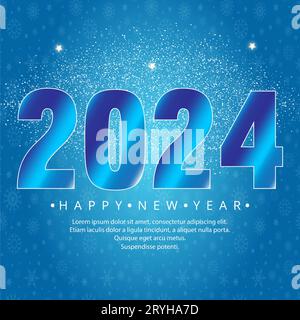 Bonne année 2024 design avec des chiffres. bonne année 2024 conception vectorielle pour affiche, calendrier, bannière et plus encore Illustration de Vecteur
