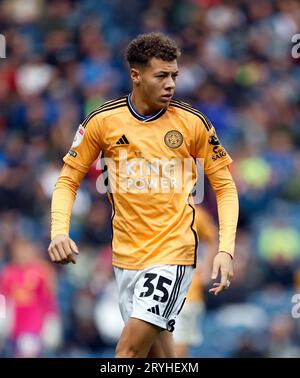 Kasey McAteer de Leicester City lors du Sky Bet Championship Match à Ewood Park, Blackburn. Date de la photo : dimanche 1 octobre 2023. Banque D'Images