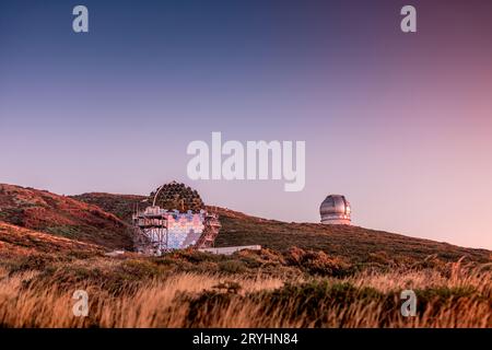 Télescopes sur l'île de la Palma Banque D'Images