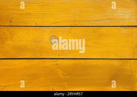 Arrière-plan de planches de bois peintes en jaune Banque D'Images