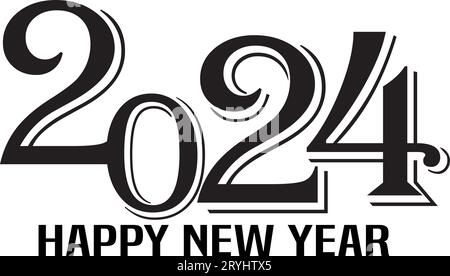 Bonne année 2024 design avec des chiffres. bonne année 2024 conception vectorielle pour affiche, calendrier, bannière et plus encore Illustration de Vecteur