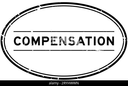 Timbre en caoutchouc ovale du mot de compensation noir grunge sur fond blanc Illustration de Vecteur