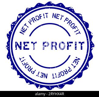 Grunge bleu net profit mot rond caoutchouc sceau timbre sur fond blanc Illustration de Vecteur