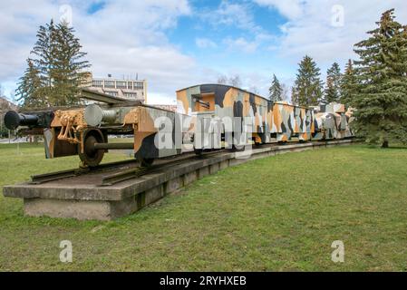 Le train blindé Hurban. La Seconde Guerre mondiale Soulèvement national slovaque. Zvolen. Slovaquie. Banque D'Images