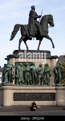 Statue équestre pour le roi Friedrich Wilhelm III De Prusse, Cologne, Allemagne, Europe Banque D'Images