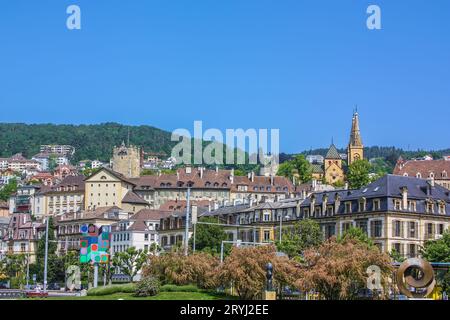 Vue de Neuchâtel, Suisse Banque D'Images