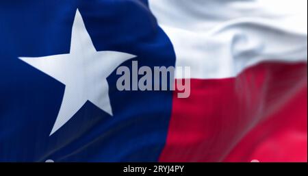 Le drapeau de l'État du Texas flotte dans le vent Banque D'Images