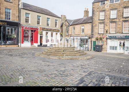 Market Cross, Market place, Alnwick, une ville de Northumberland, Royaume-Uni. Banque D'Images