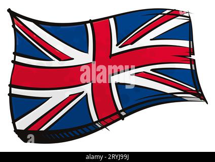 Drapeau national du Royaume-Uni créé dans le style de peinture graffiti Banque D'Images