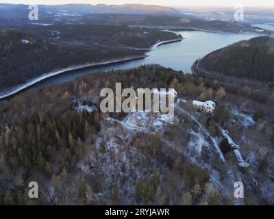 Vue aérienne du Sanatorium Koenigsberg sur le Steinberg à Goslar, Allemagne Banque D'Images