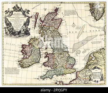 Les Isles britanniques : ou sont le Royaume d'Angleterre tire ?de sped celuy d'Ecosse tire ?de Th. Pont et celuy d'Irlande tire de Petti, le tout recti Banque D'Images