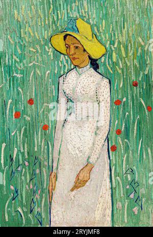 Fille en blanc Vincent Van Gogh. Banque D'Images