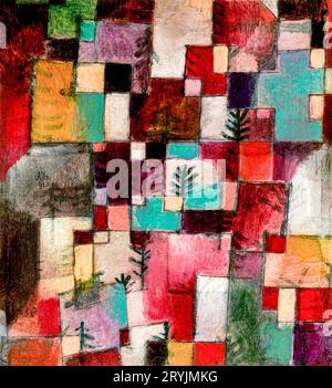 Rouge vert et Violet&ndash ; rythmes jaunes Paul Klee. Banque D'Images