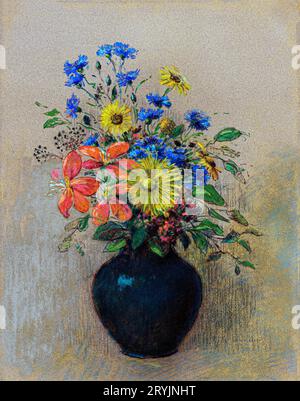 Fleurs sauvages (1905) par Odilon Redon. Banque D'Images