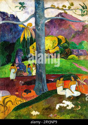 Mata Mua de Paul Gauguin (il était une fois) (1892) célèbre tableau. Banque D'Images